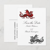 Red Silver Dragon bewaart het Briefkaart Datum (Voorkant / Achterkant)