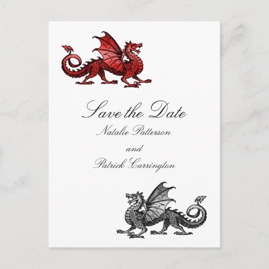 Red Silver Dragon bewaart het Briefkaart Datum (Voorkant)