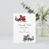 Red Silver Dragon bewaart het Briefkaart Datum (Staand voorkant)