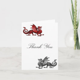 Red Silver Dragon Hartelijk dank Bedankkaart