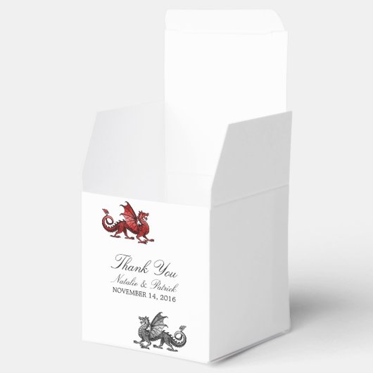 Red Silver Dragon Wedding Favor Boxes Bedankdoosjes (Geopend)