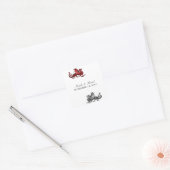 Red Silver Dragon Wedding Stickers (Envelop)