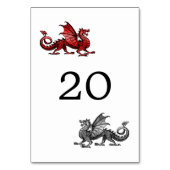 Red Silver Dragon Wedding Table Kaart (Achterkant)