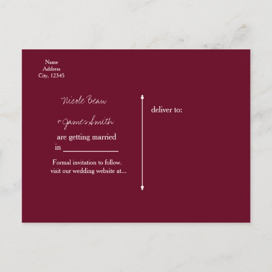 Red & Silver Faux Diamond Bling sparen de datum Aankondigingskaart (Achterkant)