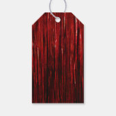 Red Silver Glam Tinsel Stripes Cadeaulabel (Achterkant)