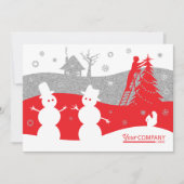 Red & Silver Glitter Company Holiday Kaart (Voorkant)