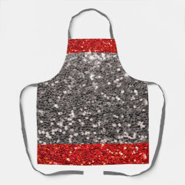 Red Silver Glitter Metallic Schort voor kerstmis