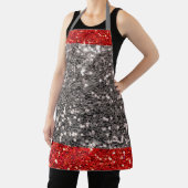 Red Silver Glitter Metallic Schort voor kerstmis (Insitu)