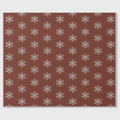 Red Silver Glitter Snowflakes Cadeaupapier (Vlak)