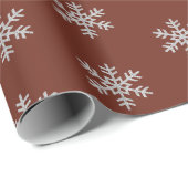 Red Silver Glitter Snowflakes Cadeaupapier (Rol Hoek)
