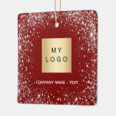 Red Silver Glitter speurt zakenbedrijf logo Keramisch Ornament (Links)