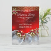 Red Silver Gold Holly Baubles kerst nieuw3 Kaart (Staand voorkant)