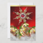 Red Silver Gold Holly Baubles kerst nieuw Kaart (Achterkant)