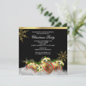 Red Silver Gold Holly Baubles kerstfeest 2 Kaart (Staand voorkant)