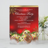 Red Silver Gold Holly Baubles kerstfeest 3 Kaart (Staand voorkant)