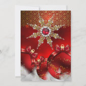 Red Silver Gold Holly Baubles kerstfeest nieuw4 Kaart (Achterkant)