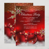 Red Silver Gold Holly Baubles kerstfeest nieuw4 Kaart (Voorkant / Achterkant)