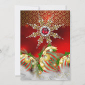 Red Silver Gold Holly Baubles kerstfeest nieuwe2 Kaart (Achterkant)