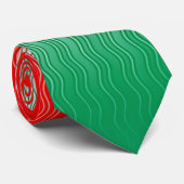 Red Silver Green Wavy Stripes Stropdas (Opgerold)