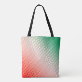 Red Silver Green Wavy Stripes Tote Bag (Achterkant)