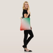Red Silver Green Wavy Stripes Tote Bag (Op model)