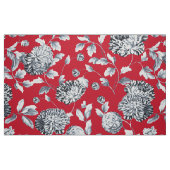 Red Silver Grey Floral Toile Stof (Fat Quarter)