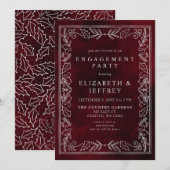 Red Silver Holly kerstfeest Kaart (Voorkant / Achterkant)