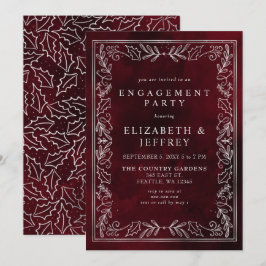 Red Silver Holly kerstfeest Kaart