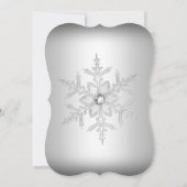 Red Silver Jewel Bow Snowflake Quinceanera Kaart (Achterkant)