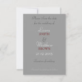 Red Silver Lace Save the Date Notice Invitat Kaart (Achterkant)