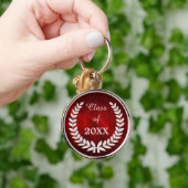 Red Silver Laurel Wreath Afstuderen Sleutelhanger (Hand)