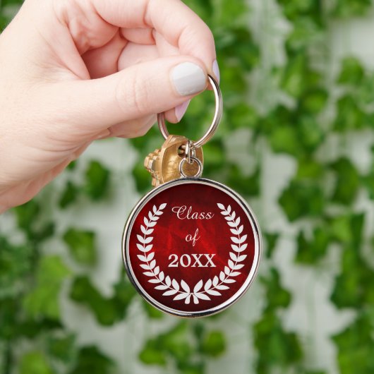 Red Silver Laurel Wreath Afstuderen Sleutelhanger (Hand)