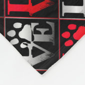 Red & Silver Love Paws Pattern Small Fleece Deken (Hoek)