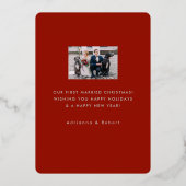  Red Silver MerryKerstmis Folie Holiday Card Folie Feestdagenkaart (Achterkant)