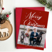  Red Silver MerryKerstmis Folie Holiday Card Folie Feestdagenkaart