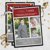 Red|Silver Photo Graduparty Kaart