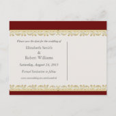 Red+Silver Satin sparen het Briefkaart van de Datu (Achterkant)