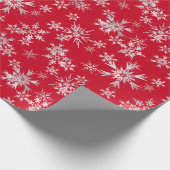 Red Silver Snowflakes kerstfeestdag Cadeaupapier (Hoek)