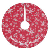 Red Silver Snowflakes Persoonlijk Bericht Kerstboom Rok (Voorkant)
