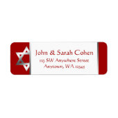 Red Silver Star of David Retouradres Etiket (Voorkant)