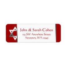 Red Silver Star of David Retouradres