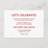 Red Silver Star van David Bar Mitzvah Party Informatiekaartje (Achterkant)