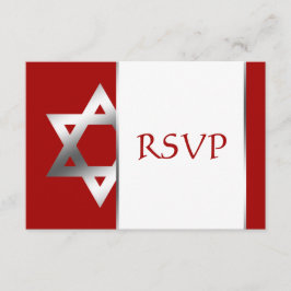 Red Silver Star van David Bar Mitzvah RSVP