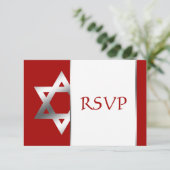 Red Silver Star van David Bar Mitzvah RSVP (Staand voorkant)