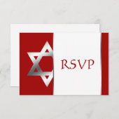 Red Silver Star van David Bar Mitzvah RSVP (Voorkant / Achterkant)