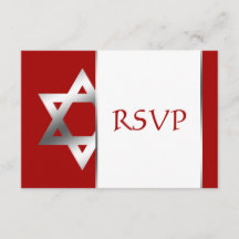 Red Silver Star van David Bar Mitzvah RSVP