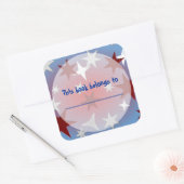 Red Silver Stars Boekplaat Stickers (Envelop)