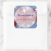 Red Silver Stars Boekplaat Stickers (Tas)