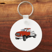 Red Silver Tow Truck Cartoon Sleutelhanger (Voorkant)