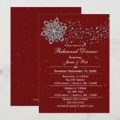 Red Silver Winter Rehearal Dinner nodig Kaart (Voorkant / Achterkant)